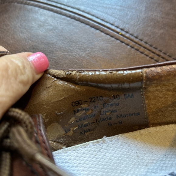 Dockers Shoes Mens 10.5 Dress Cap Toe Oxford Brown Leather Lace Up Read - Picture 9 of 10